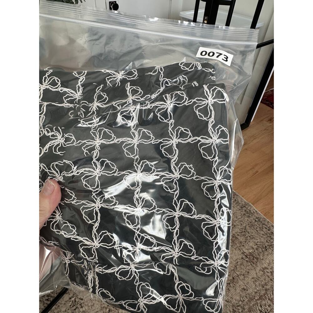 NWT Lisa Says Gah Molly Skirt in Bows Ribbons Black White XS/S Oversized - Picture 7 of 7